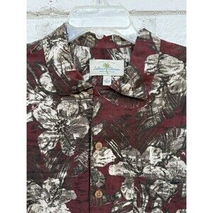 Island Shores Men’s 100% Washable Silk Button Up Large Hwaiian Tropical